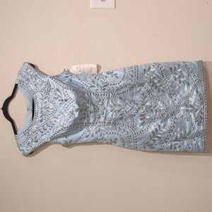 Tony Bowls Blue Embroidered Cocktail Dress Size 10 NWT